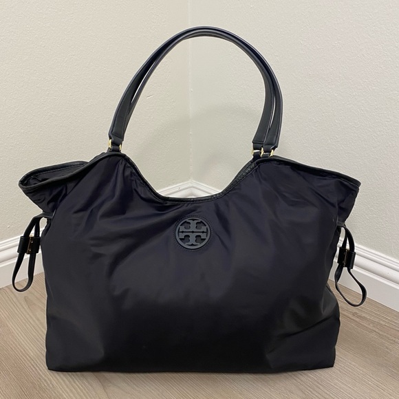 Tory Burch Handbags - Tory burch Nylon slouchy tote black large handbag